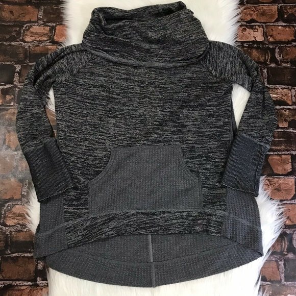 Soft Surroundings 2AW98 Cozy Lounge Space Dye Gray Cowl Neck Tunic Sz Medium - Picture 2 of 8